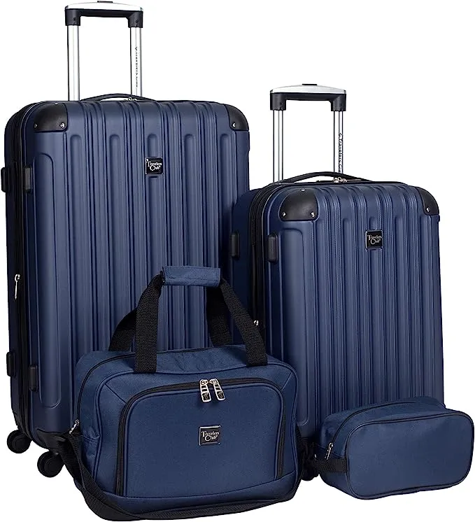 Travelers Club Midtown Hardside 4-Piece Luggage Travel Set, Black