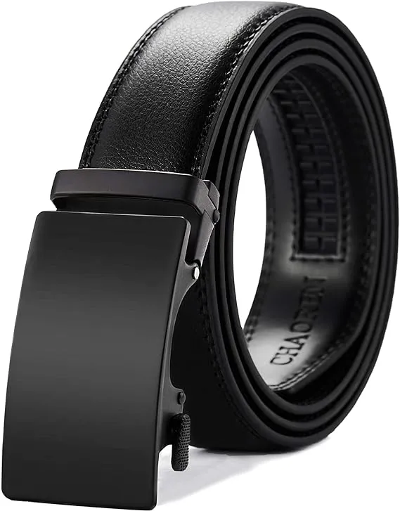 CHAOREN Mens Belt - Mens Ratchet Belt Leather 1 3/8" for Dress Pant - Micro Adjustable Belt Fit Everywhere