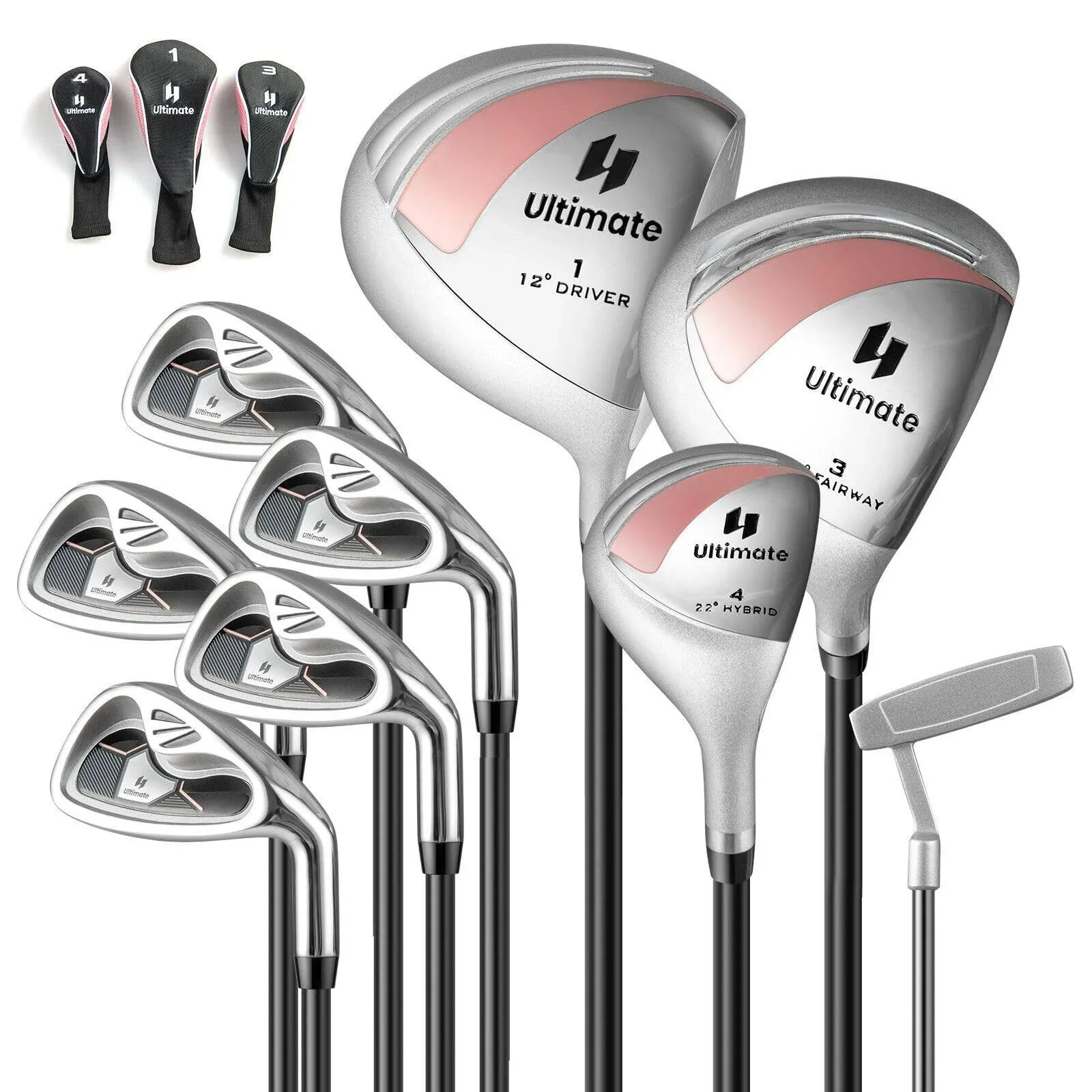 9 PCS Women&#039;s Complete Golf Club Set Right Handed w/ 460cc Alloy Driver Irons