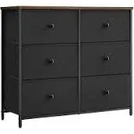 Songmics Bedroom Chest 6 Drawer Closet Fabric Dresser with Metal Frame