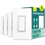 Treatlife Smart Light Switch Single Pole Smart Switch Works with Alexa, Google Home and SmartThings, 2.4GHz Wi-Fi Timer Light Switch, Neutral Wire