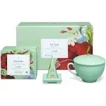 Tea Forte Fleur Gift Set with Cafe Cup, Tea Tray and 10 Handcrafted Pyramid Tea Infuser Bags