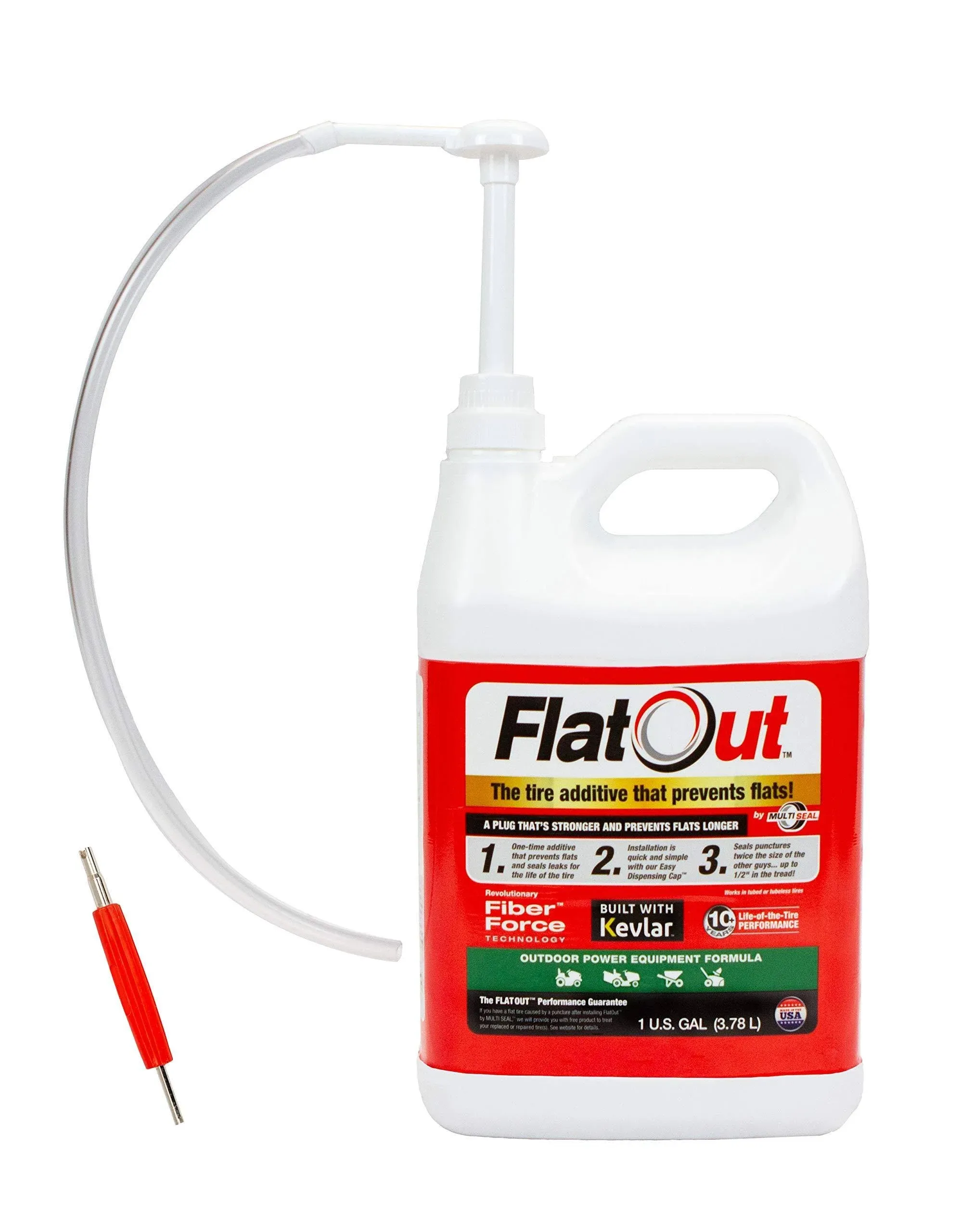 Flatout Tire Sealant Outdoor Power Equipment Formula - with Valve Core