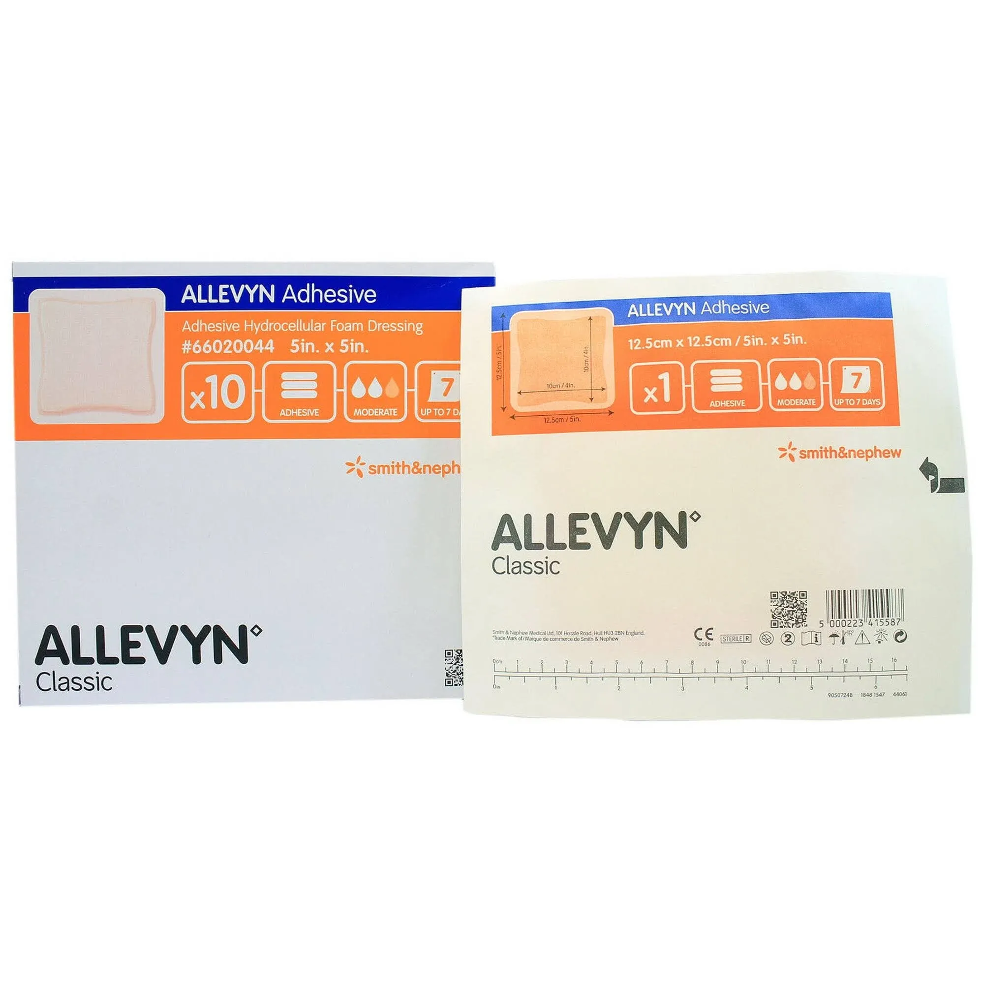 Allevyn Adhesive with Border Foam Dressing, 5 x 5 inch - Box/10