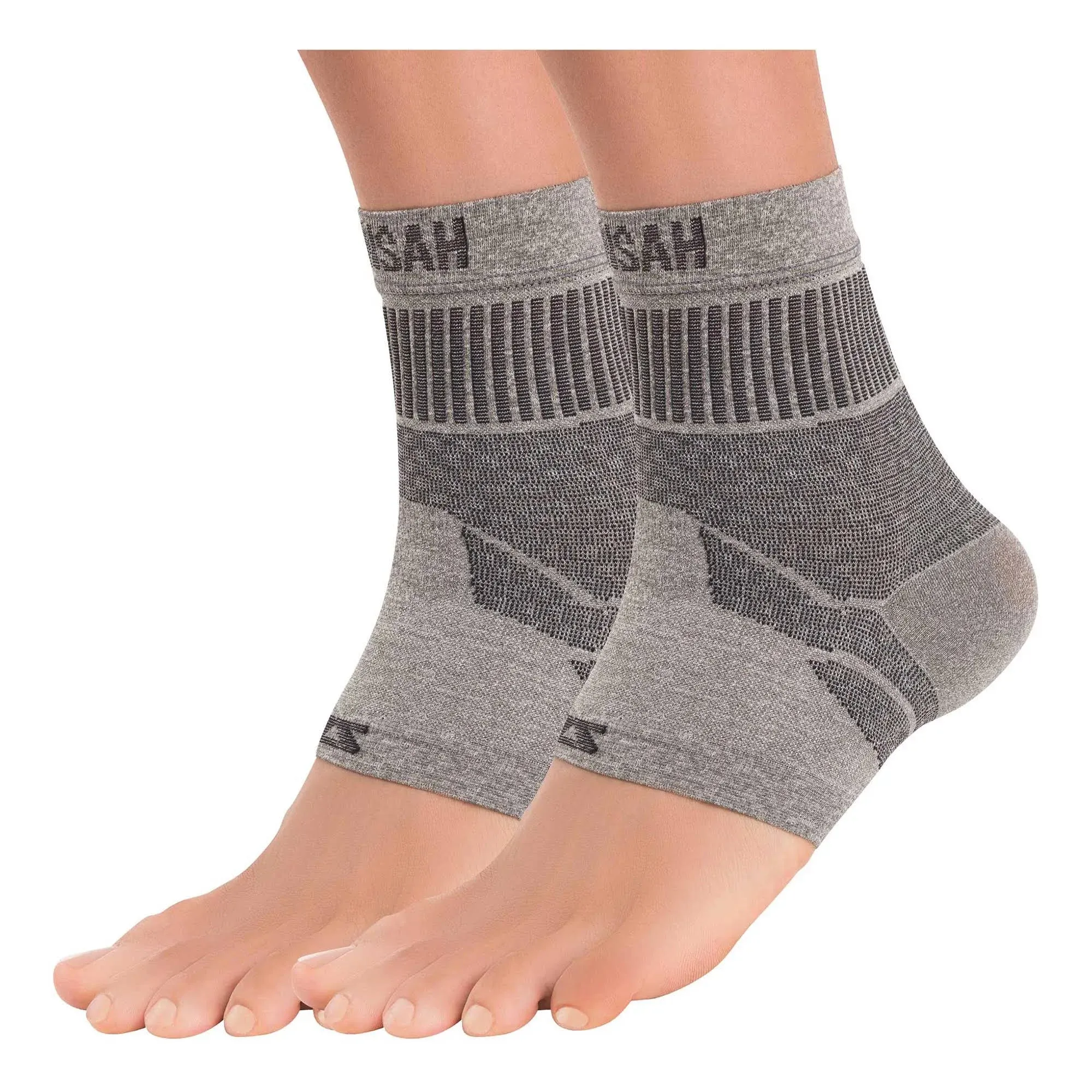 Zensah Ankle Support - Compression Ankle Brace - Great for Running,Soccer,Volleyball,Sports- Ankle Sleeve Helps Sprains,Tendonitis,Grey-Pair