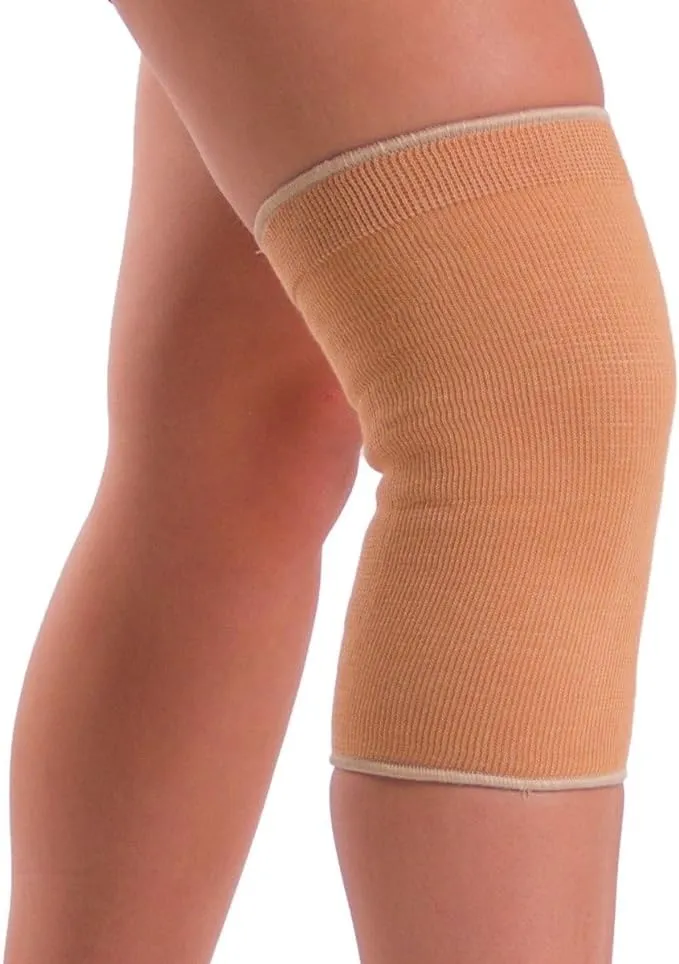 BraceAbility Elastic Slip-on Knee Sleeve | Cotton Fabric Knee Pain Compression Bandage for Stretchy, Lightweight & Comfortable Support