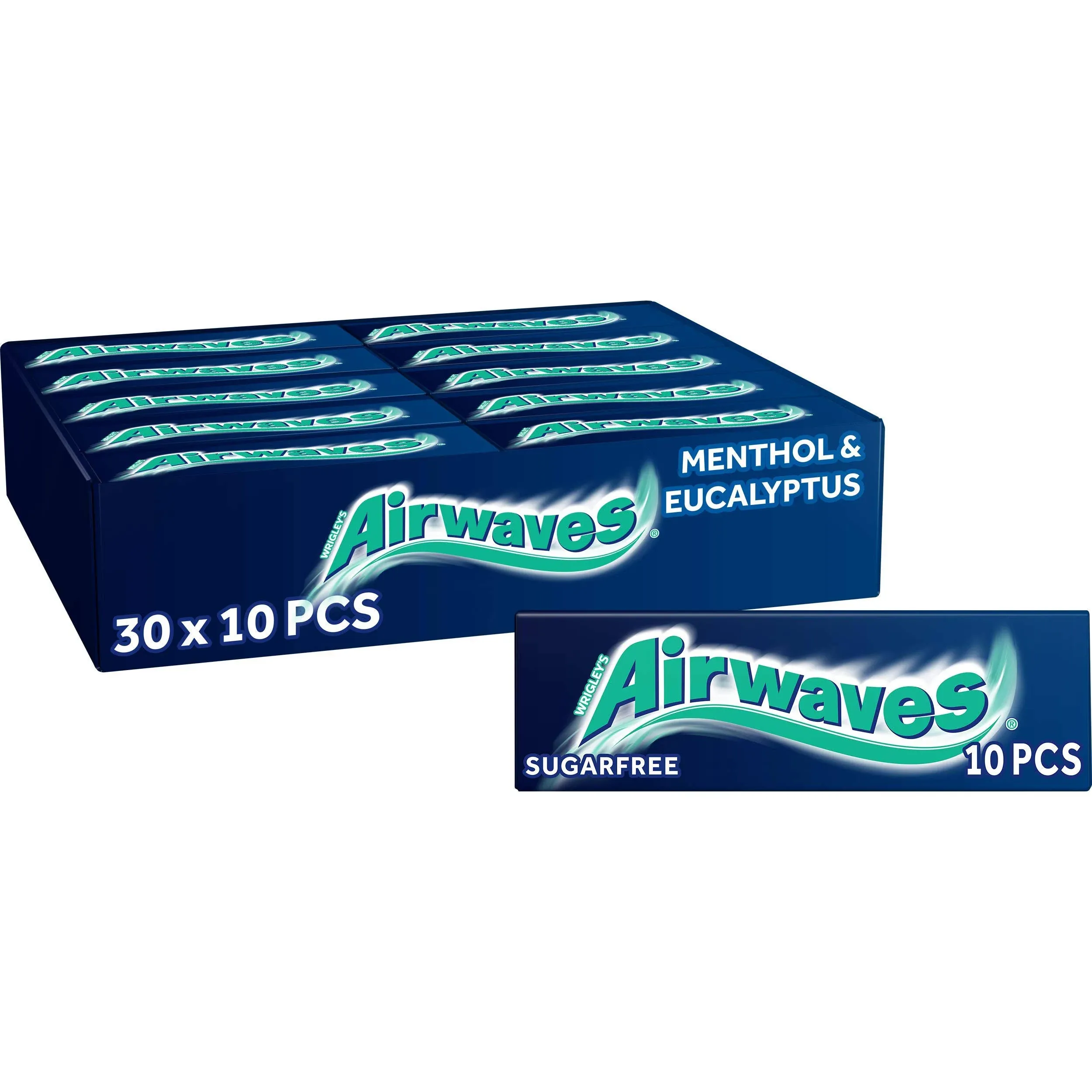 Airwaves Menthol & Eucalyptus Sugarfree Gum 10 Pellets - Pack Of 30