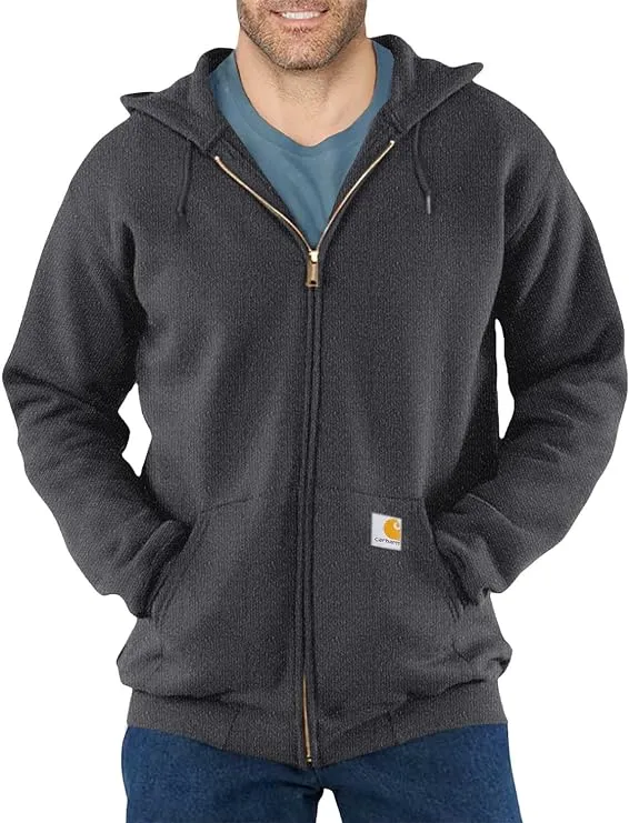 "Carhartt Men's Carbon Heather Midweight Hooded Zip Front Sweatshirt"