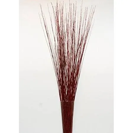 Green Floral Craft | 60-70 Stem Dried Asian Willow Decorative Branches 3-4 Feet Tall - Perfect Home Decoration and Floor Vase Filler (Wine Red)