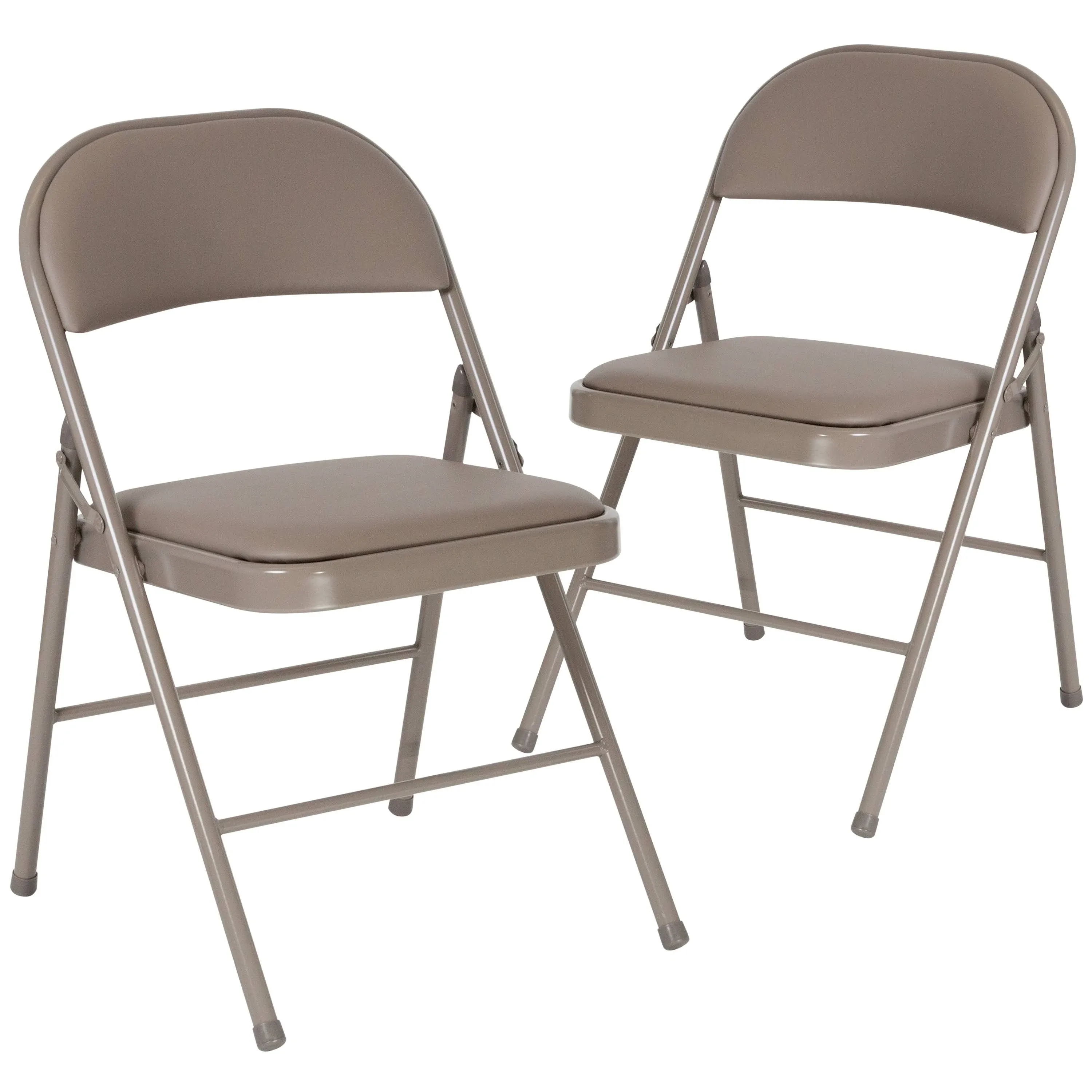 Flash Furniture 2 Pk. Hercules Series Double Braced Gray Vinyl Folding Chair