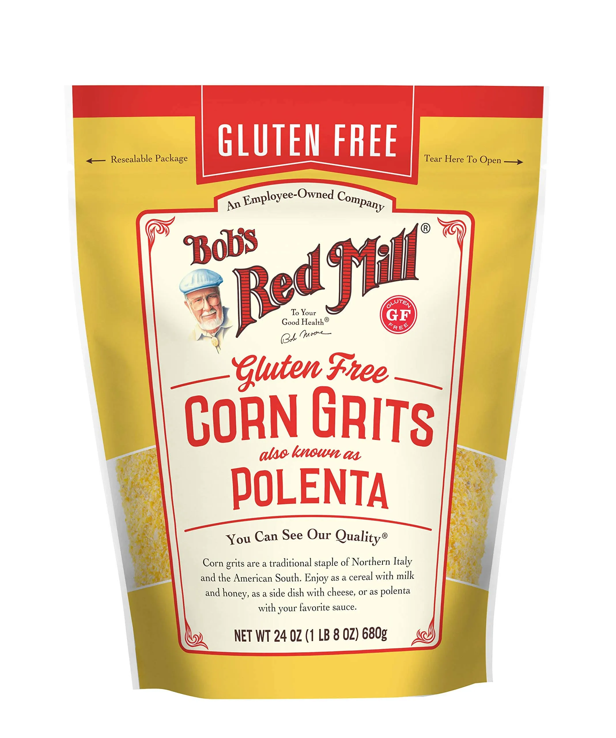 Bob's Red Mill Gluten Free Corn Grits Polenta, 24 oz (4 Pack)