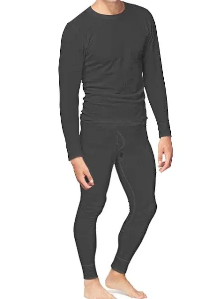 NIP Place and Street Men’s Cotton Thermal Underwear Set Charcoal Grey Medium M