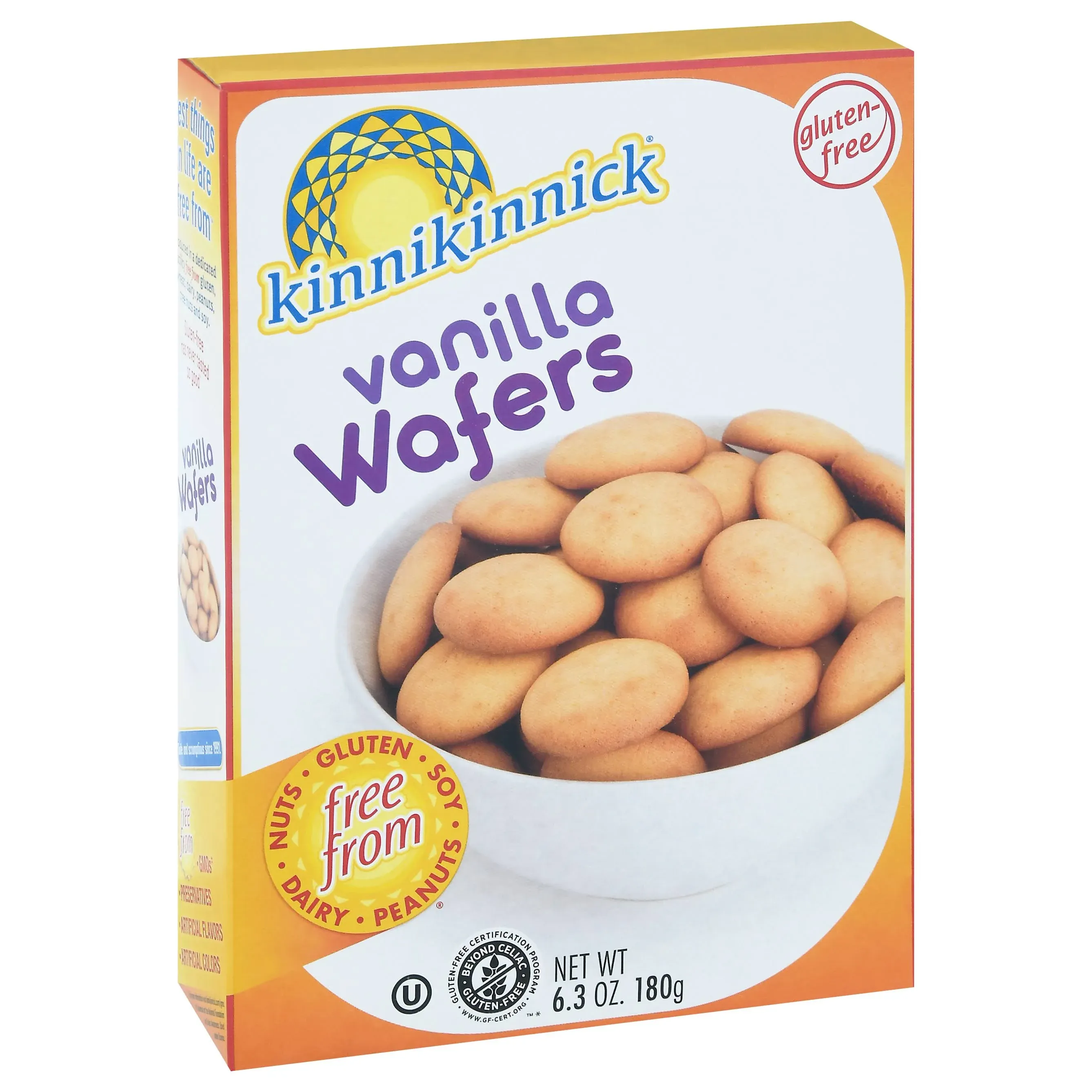 Kinnikinnick, Vanilla Wafer, 6.3 oz Box Gluten Free, Allergy Friendly Cookies