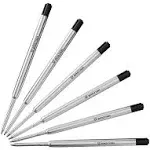 BASTION® Premium Pen Refill, Deeply Pigmented Ink for All Bastion Bolt Action Luxury Pens, Standard Ink Refill with 0.55mm Fine Tip - Black Gel, 6 PCs