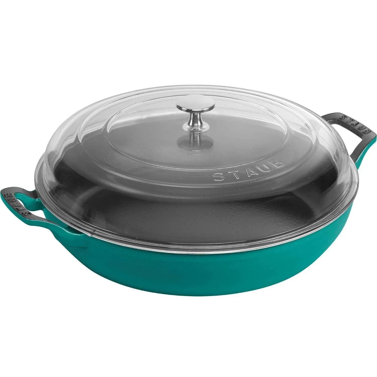 Staub Cast Iron 3.5-qt Braiser with Glass Lid - Turquoise