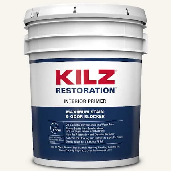 KILZ RESTORATION 5 Gal. White Interior Primer, Sealer, and Stain Blocker L200205