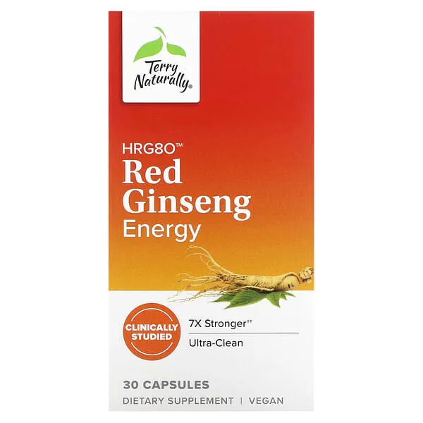 Terry Naturally HRG80 Red Ginseng Energy - 30 Capsules