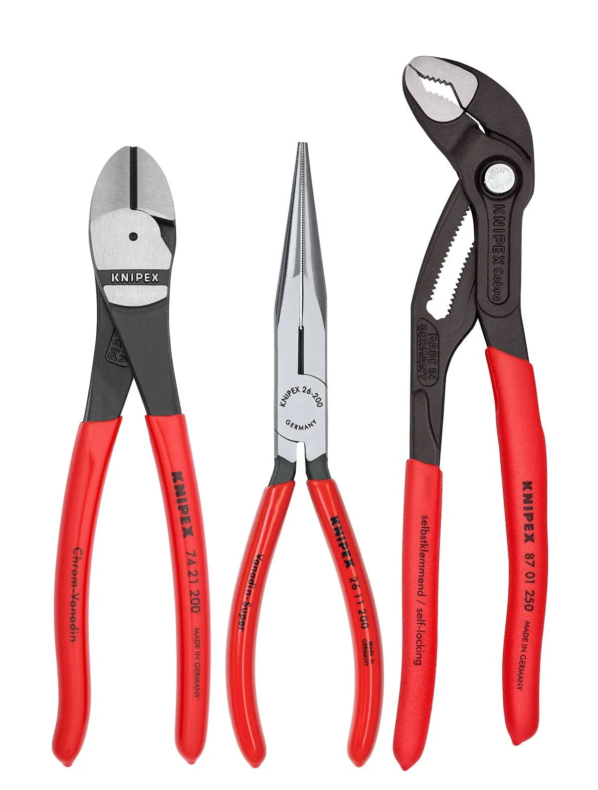 Knipex 002008US1 3-Piece Universal Pliers Set with Alligator Pliers