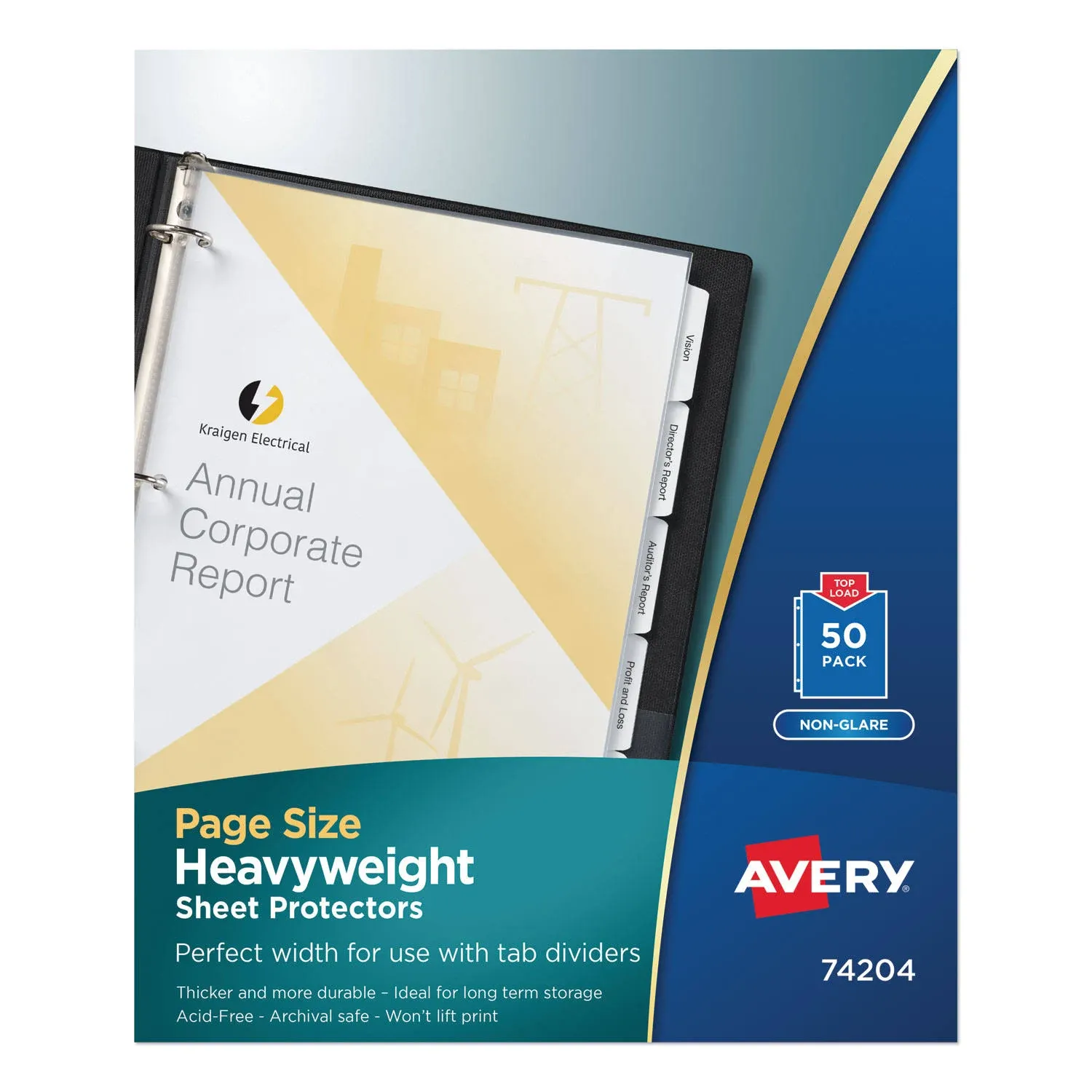 Avery Top-Load Poly Three-Hole Sheet Protectors Non-Glare Letter 50/Box