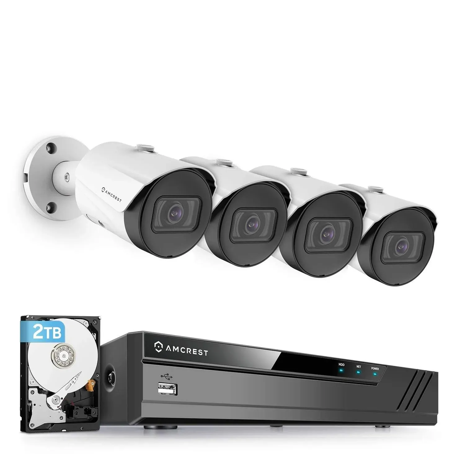 Amcrest 5MP Security Camera System, 4K 8CH PoE NVR, 4 x 5-Megapixel 2.8mm Wide ...