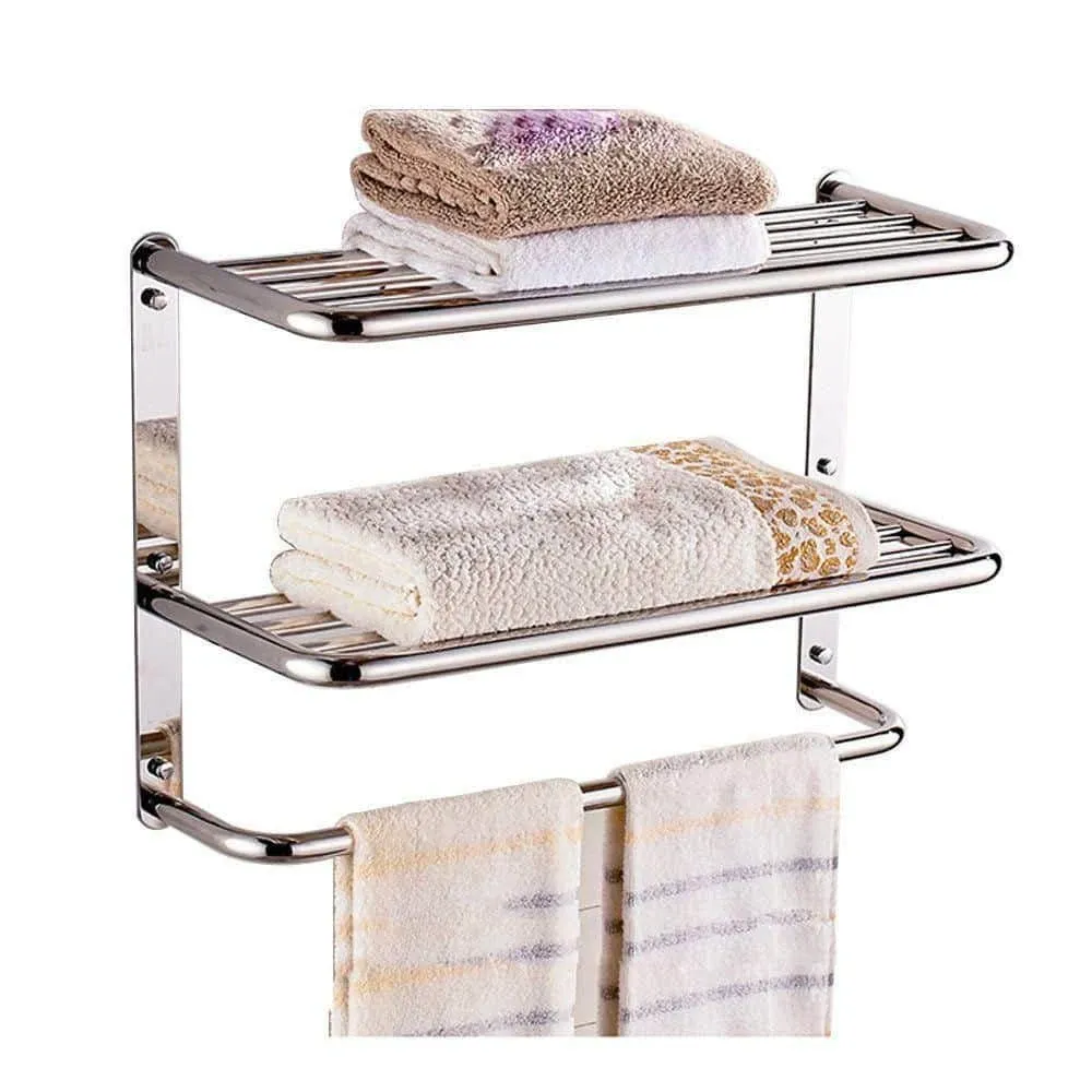 LUANT 30 inch Bathroom Shelf 3-Tier Wall Mounting Rack with Towel Bars Extra Long