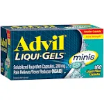 Advil 液体凝胶,迷你,200 毫克,160 粒液体填充胶囊