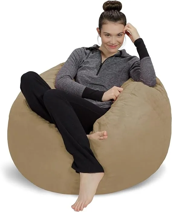 Sofa Sack Bean Bag Chair: 3' Memory Foam Furniture Bean Bag - Medium Sofa with ...