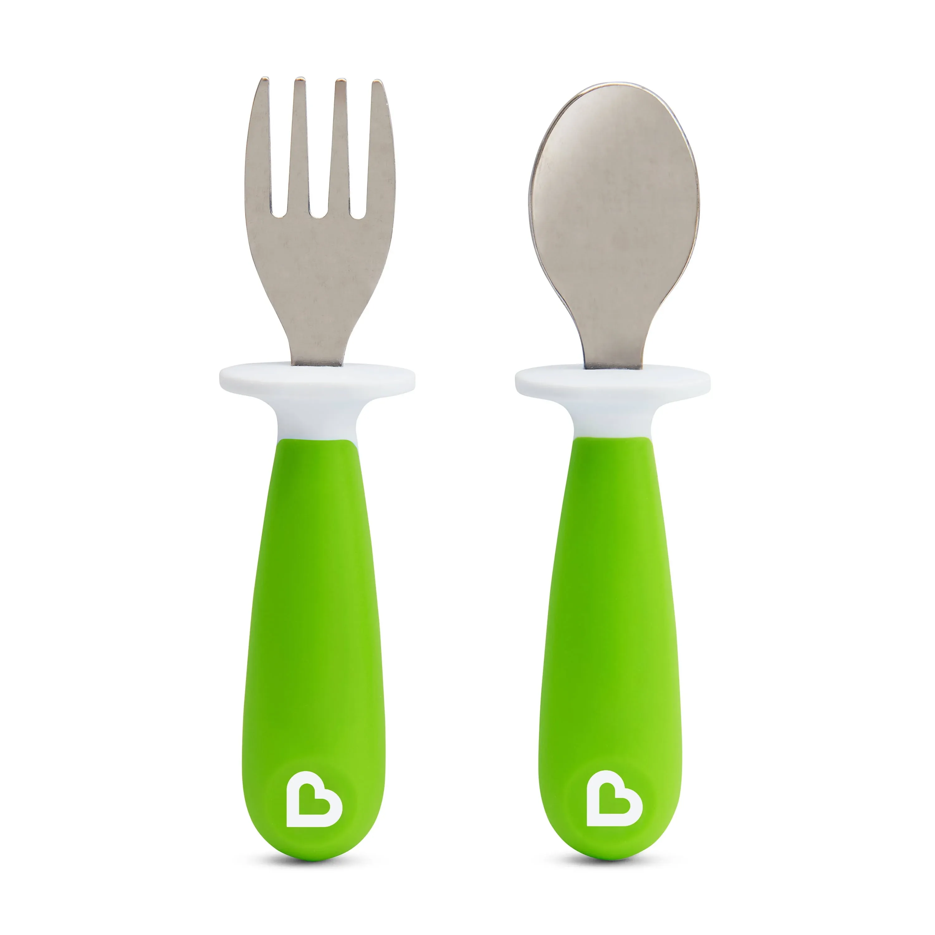 Munchkin Raise Toddler Fork & Spoon Set, Green