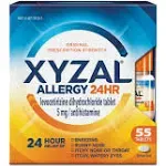 Xyzal 24 Hour Allergy Relief Prescription Strength Tablets 55 ct