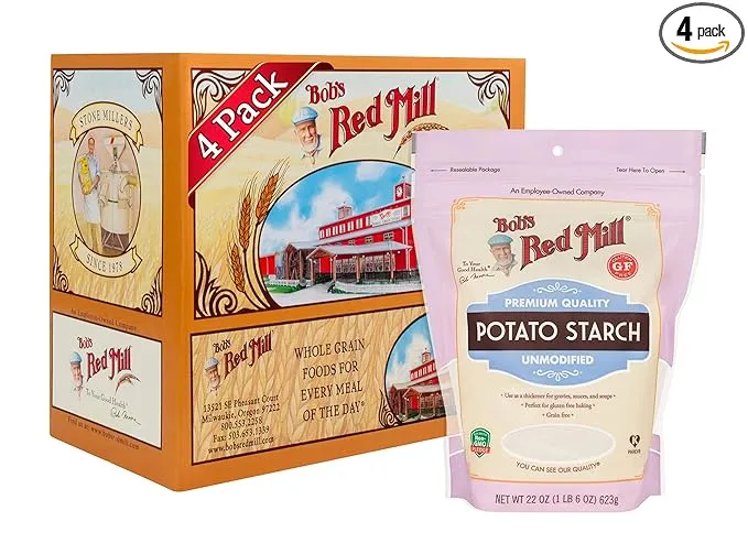 Bob's Red Mill, Potato Starch, gf, Size 22 oz No Artificial Ingredients Gluten Free (Pack of 4)