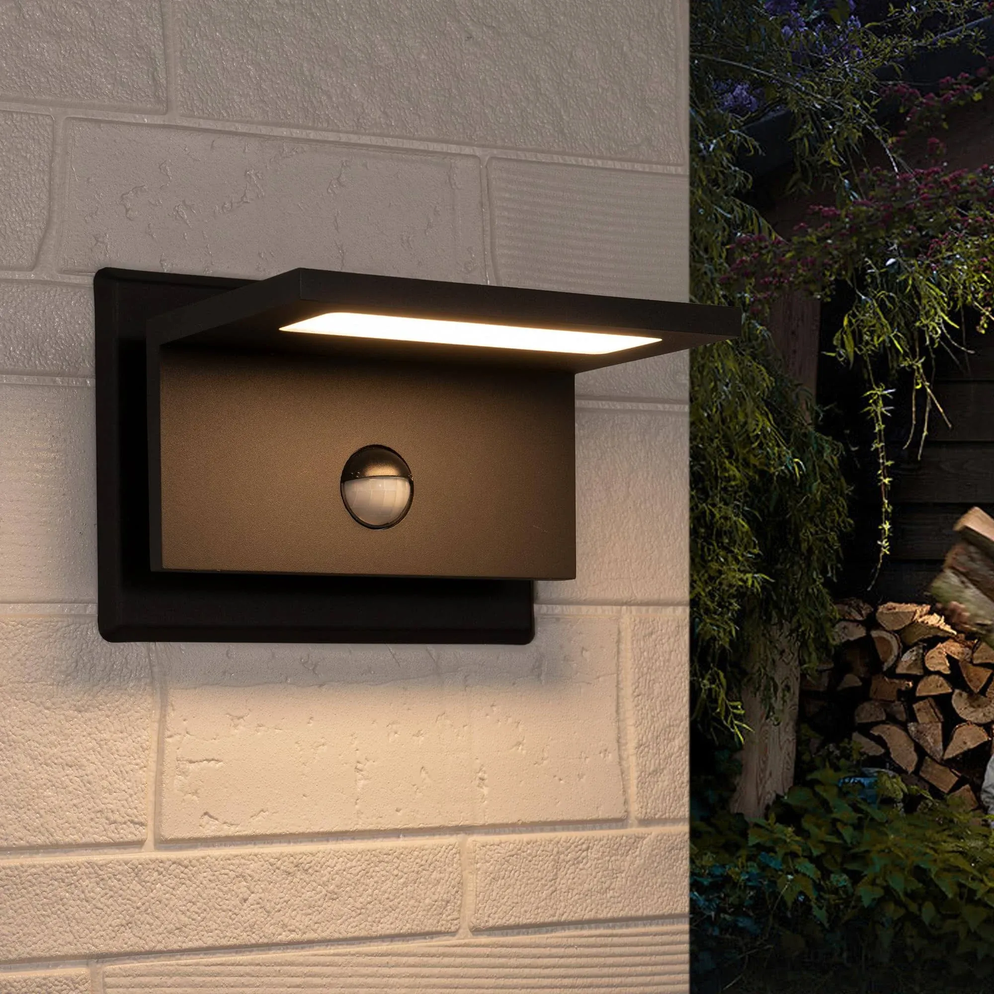 Motion Sensor Porch Light Outdoor Wall Light Black Modern Led Exterior Light Fix