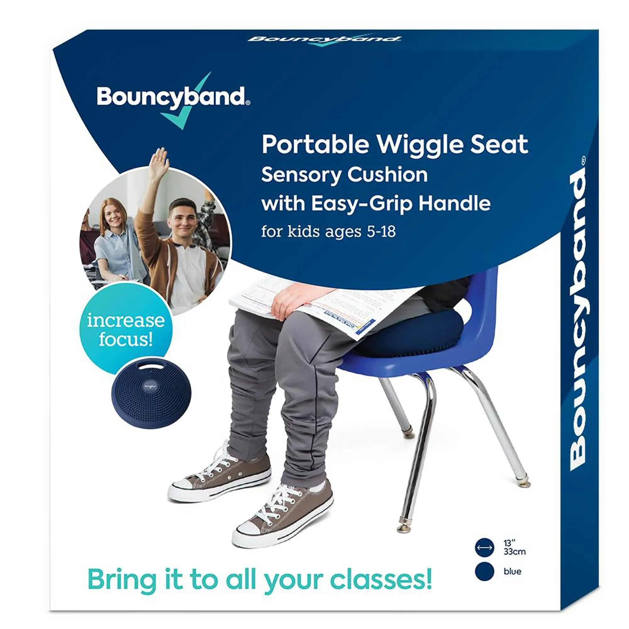 Blue Portable Wiggle Seat with Handle