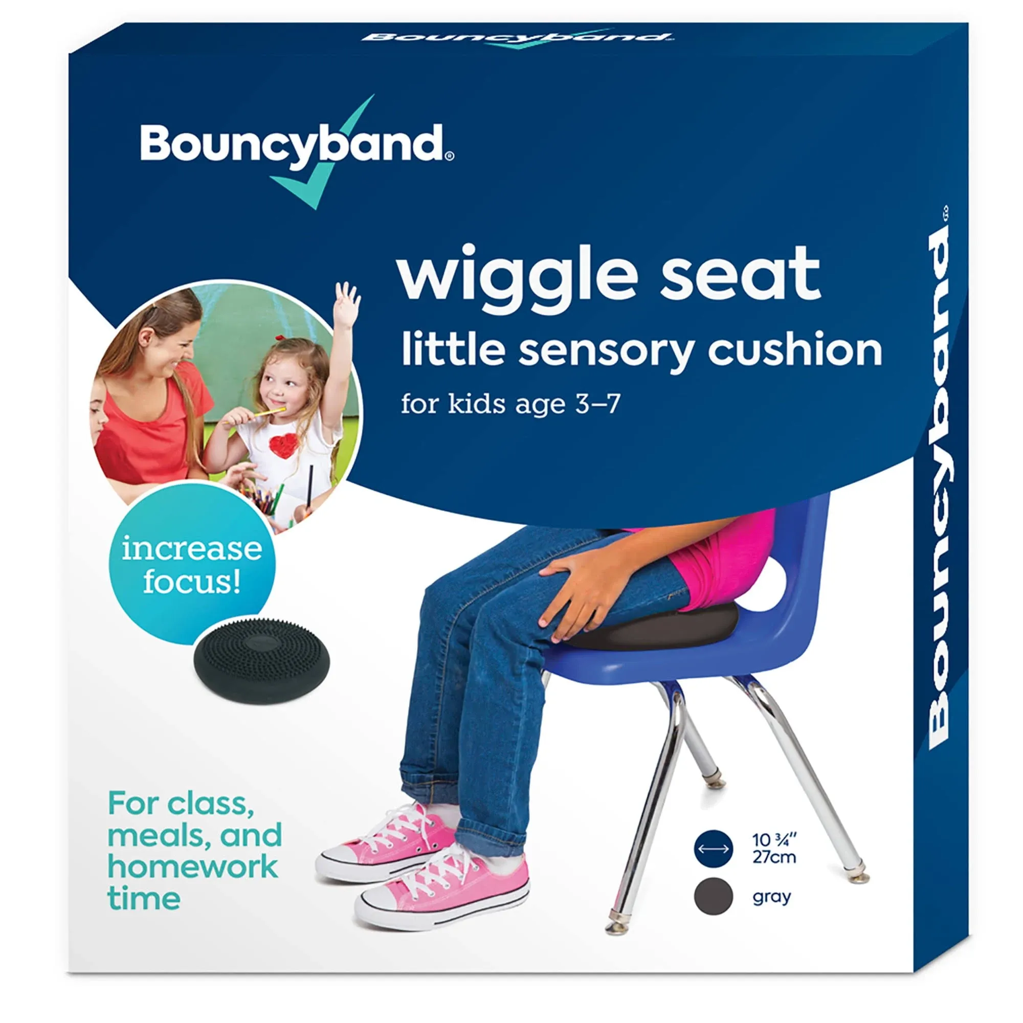 Bouncyband® Little Wiggle Seat Sensory Cushion, Dark Gray