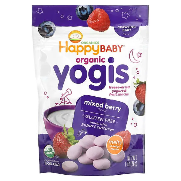 Happy Baby: Organic Yogis Yogurt & Fruit Snacks Mixed Berry, 1 oz