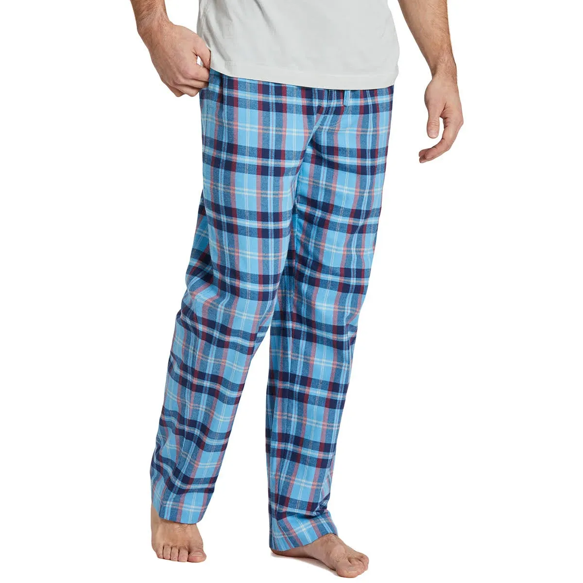 "LIFE IS GOOD Men's Cool Blue Americana Plaid Classic Sleep Pants"