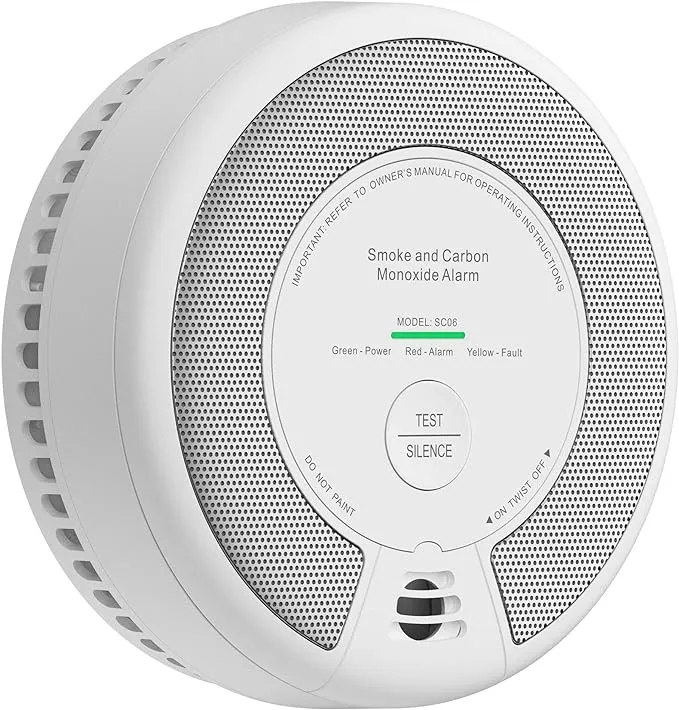 X-Sense 2-in-1 Smoke and Carbon Monoxide Detector Alarm (Not Hardwired), 10-Year Battery-Operated Dual Sensor Fire & CO Alarm, SC06, 3-Pack