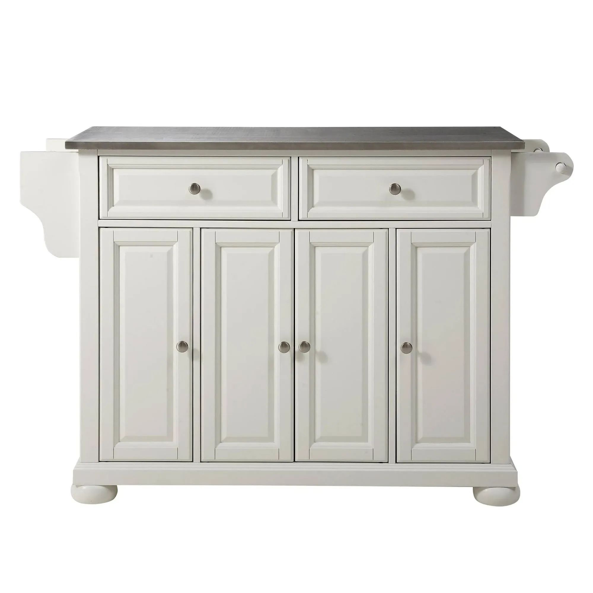 Crosley Alexandria Stainless Steel Top Kitchen Island, White