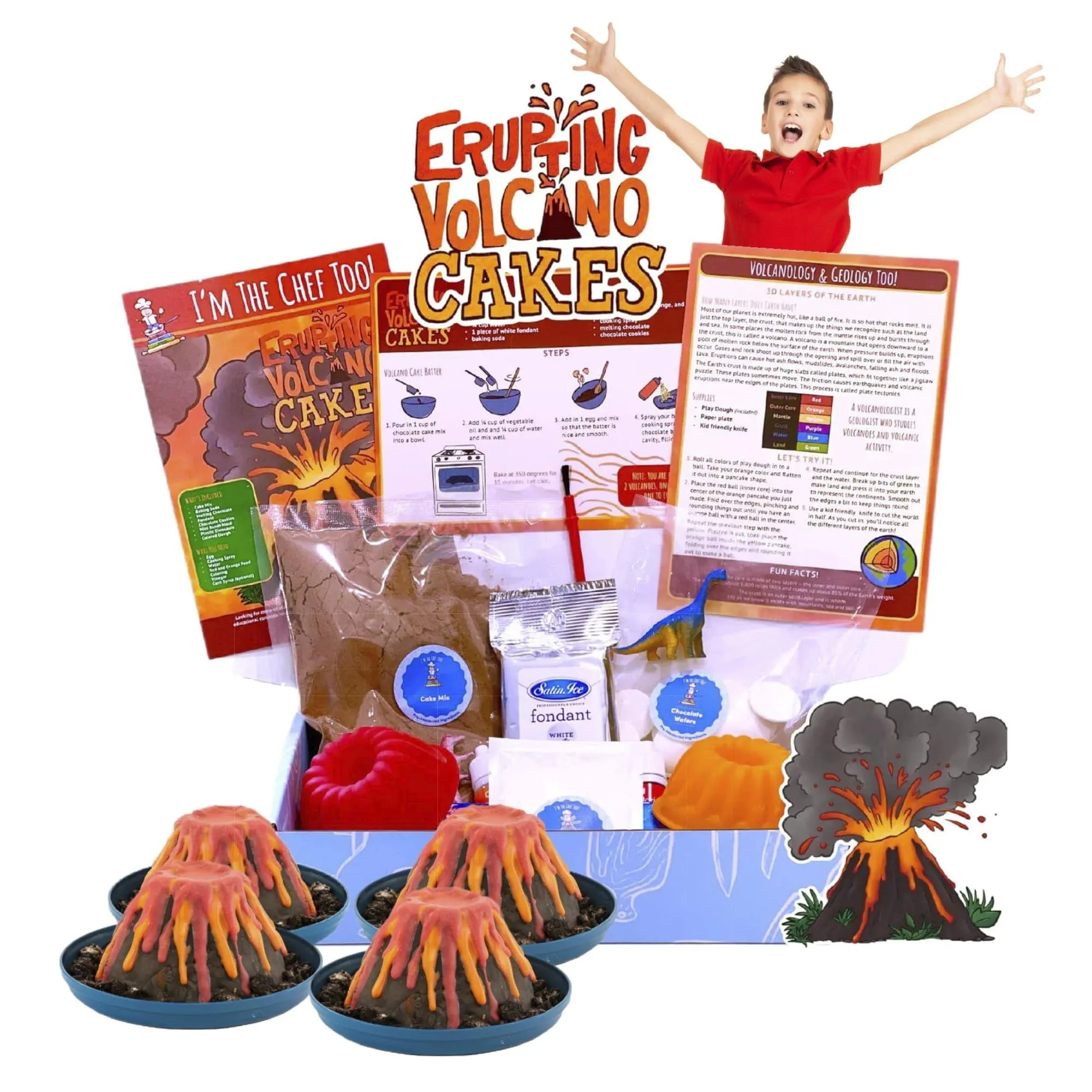 "I’m The Chef Too! Kids Baking Kit, DIY Baking Kit, Fun, STEAM Activity, Educational Kids Cooking Set, Children's Cooking Set (Erupting Volcano Cake)"