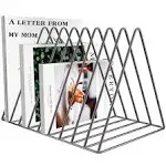 Files Folder Stand Desktop File Organizer, Vinyl Records Holder Book Shelf Magazine Rack, 9 Slot File Sorter Eye-catching Decoration for Indoor Office Home, Photograph Props (Diamond Black)