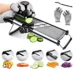 Masthome Mandoline Food Slicer Adjustable Thickness for Cheese Fruits Vegetables Stainless Steel Food Cutter Slicer Dicer with Extra Brush and Blade Guard for Kitchen