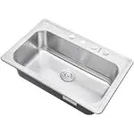 33" Stainless Steel Top Mount Drop In Single Bowl Kitchen Sink, 18 Gauge - Contemporary - Kitchen Sinks - by eModern Decor | Houzz