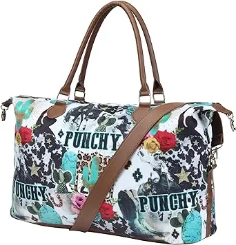 XinblueCo Geometry Weekender Bag for Women Canvas Duffle Overnight Bag Large ...