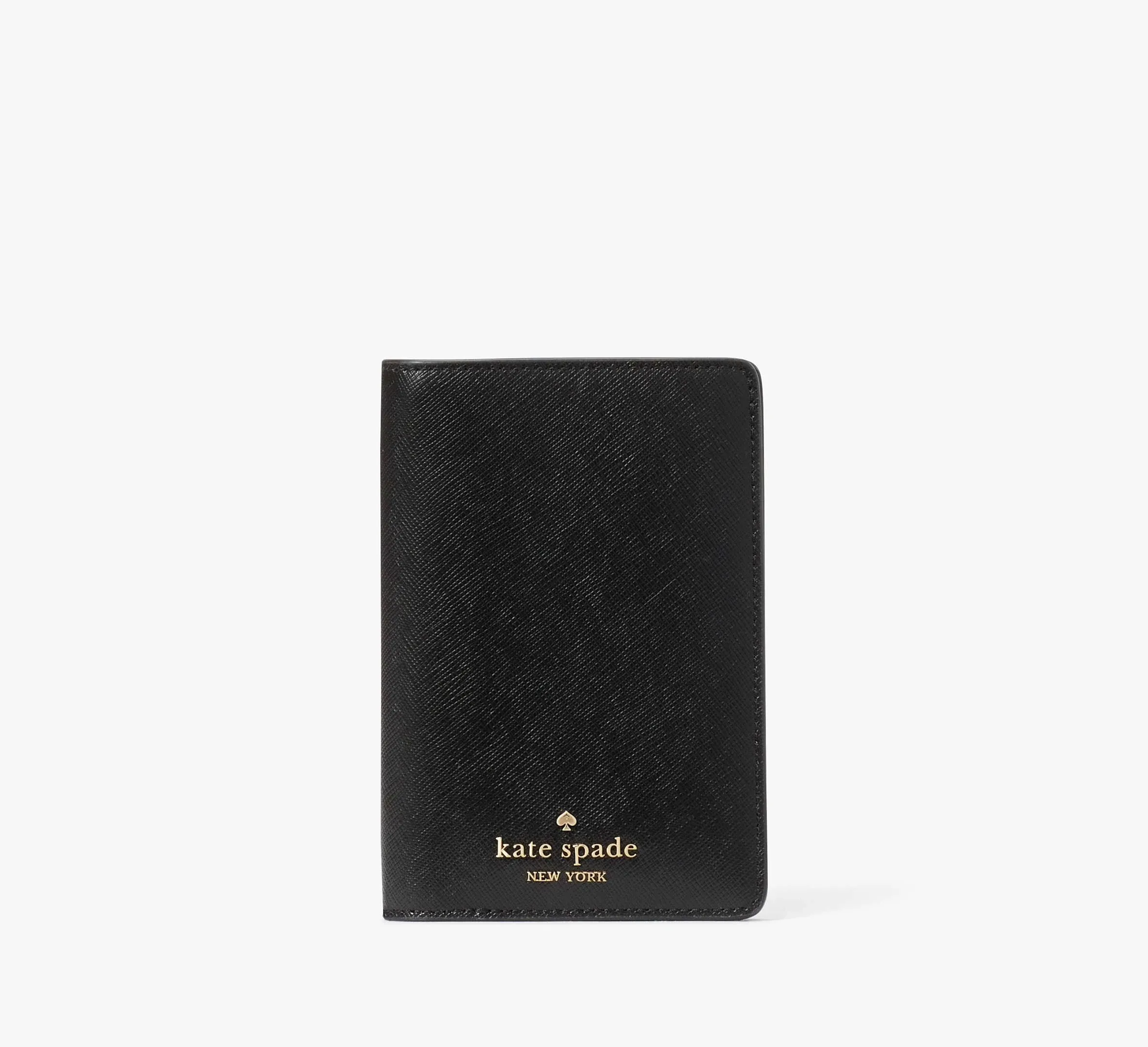 Kate Spade Madison Saffiano Leather Passport Holder, Black, Passport Holder