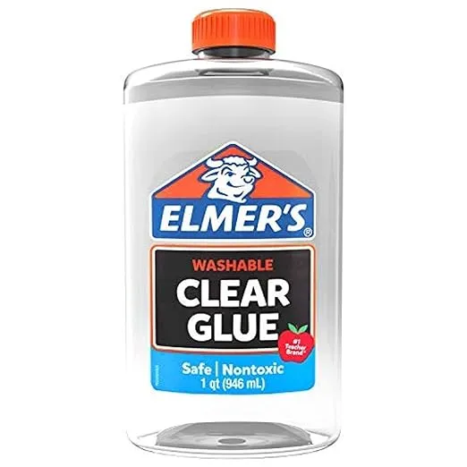 Elmer's Liquid School Glue, Clear, Washable, Great for Making Slime, 1 Gallon