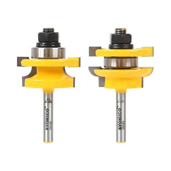 Yonico Rail and Stile Router Bits Set 2 Bit Round Over Shank