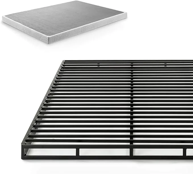 ZINUS Quick Lock Metal Smart Box Spring, 4 Inch Mattress Foundation, Strong Metal Structure, Easy Assembly, King, White