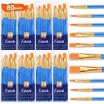 ESRICH Acrylic Paint Brushes Set,8Packs /80 Pcs, Nylon Brush Head, Sui