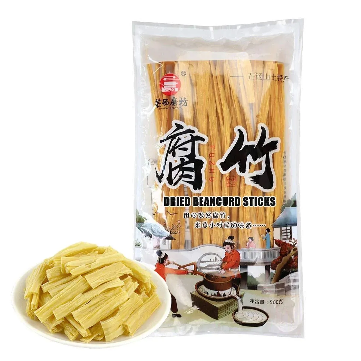 Dried Beancurd Sticks, Non-Gmo Soybean Curd Skin, Natural Asian Tofu, Dried Yuba for Vegan, Good Source Of Protein (17.6oz/500g) (17.6)