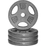 Cap Barbell Standard 1-Inch Grip Weight Plates 10 lbs Gray, Pack (x4) (RWPIS-010B)