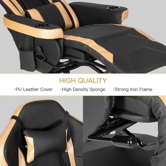 Gaming Chair Massage Ergonomic High Back Swivel Recliner Office Computer Chair ...